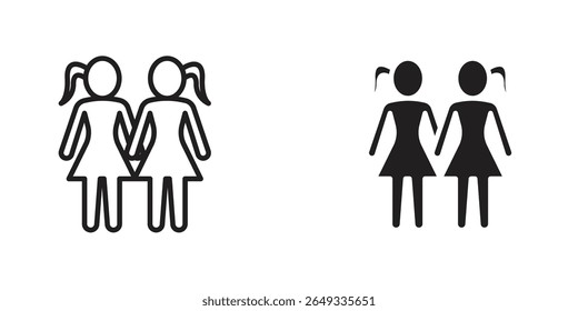 Doppelsymbol Designillustrationen. Bearbeitbare Websymbole