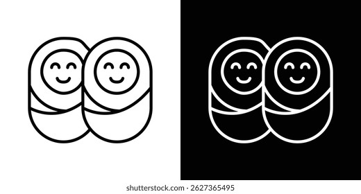 Twin icon outline. linear style for apps