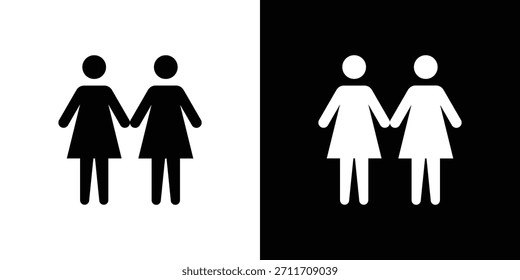 Twin icon Set collection. Vector silhouette.
