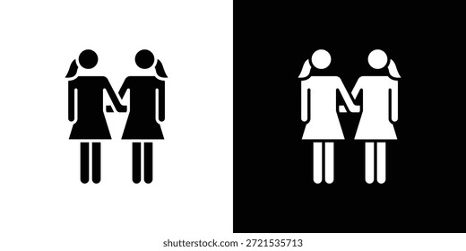Doppelsymbol Silhouette Vektor flache Illustration Design Pack.