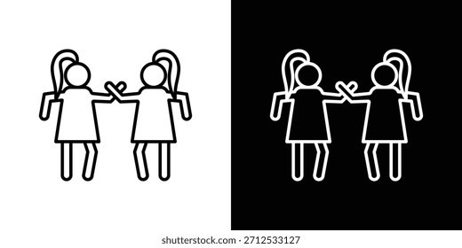 Twin icon. Simple flat symbol. Perfect Black outline pictogram illustration