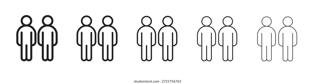 Icono de gemelo. Estilo de contorno simple. Elementos gráficos.
