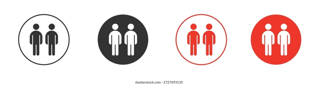 Symbol mit zwei Symbolen. Einfaches, flaches Design für Web oder mobile App. Minimaler Vektorgrafik-Logotyp.
