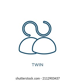 twin icon. Thin linear twin outline icon isolated on white background. Line vector twin sign, symbol for web and mobile