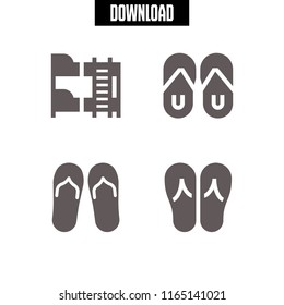 twin icon. This set with bunk, flip flops and flip flop vector icons for mobile and web