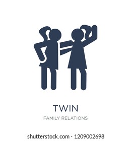 twin icon. Trendy flat vector twin icon on white background from family relations collection, vector illustration can be use for web and mobile, eps10