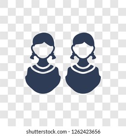 twin icon. Trendy twin logo concept on transparent background from Family Relations collection