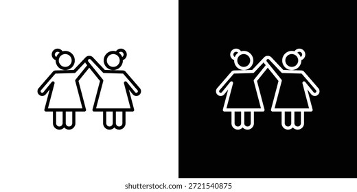 Twin-Symbol in trendy Strich dünnen linearen Stil.