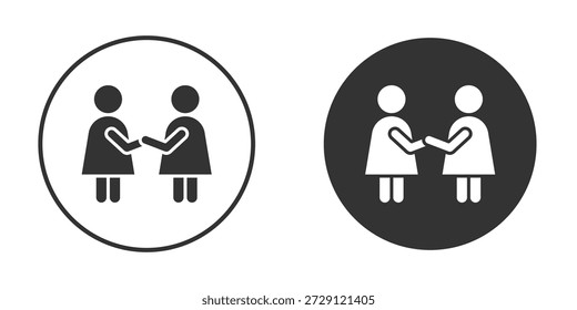 Silueta de Vector de icono doble en negro. Vector de icono plano simple.