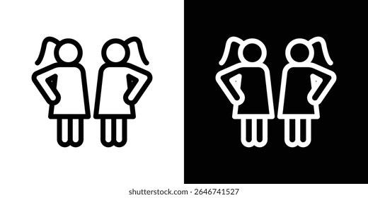 Twin icon vector simple element illustration editable