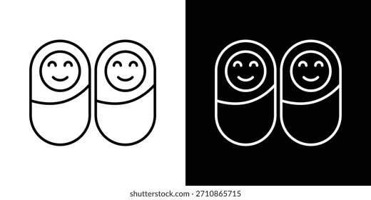 Twin icons. line drawing vector icons