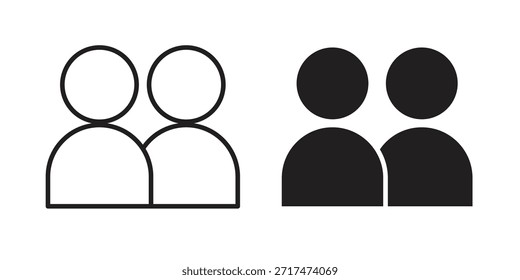 Twin icons. Pixel perfect. Vector outline icon. Flat logo concept.