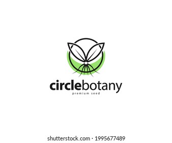 Twin leaves natural botanical logo template. natural leaves logo. farm house concept vector design
