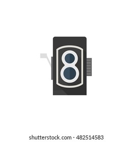 Twin lens reflex camera icon in flat color style. Vintage retro photography photo mechanical analog film shooting
