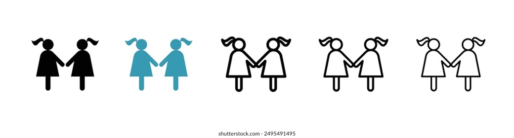 Twin line icon vector set.