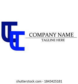 twin logo design in blue and navy, there is a placeholder for the company name.