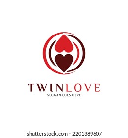 Illustrationsdesign für zwei Love-Symbole mit Vektorgrafik-Logo