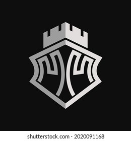 Twin M Castle Logo design vector illustration
