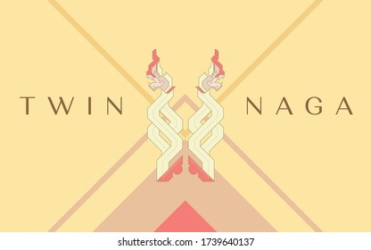 Twin Naga - Thai graphic design with modern shape