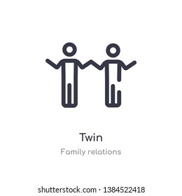 twin outline icon. isolated line vector illustration from family relations collection. editable thin stroke twin icon on white background