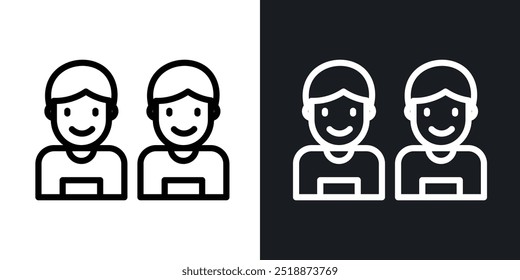 Twin outlined icon vector collection.