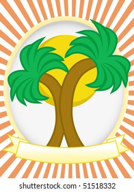 Twin Palm Sun Oval Banner Ad