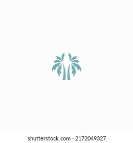 the twin palms vector illustration