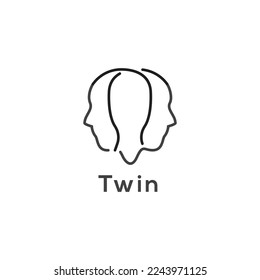 Twin people. Vector logo icon template