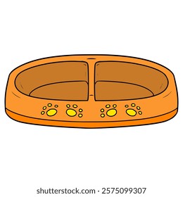 twin pet bowl illustration hand drawn isolated vector