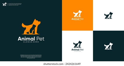 Twin Pets logo design template