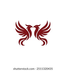 Twin phoenix wing logo animal abstract	