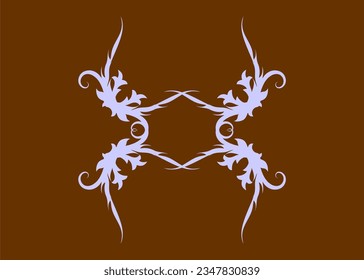 Twin plant motifs for decoration or others
