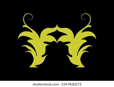 Twin plant vector motif for decoration