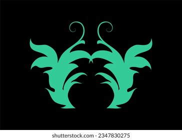 Twin plant vector motif for decoration