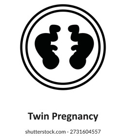 Twin Pregnancy Vector Icon which can easily modify or edit

