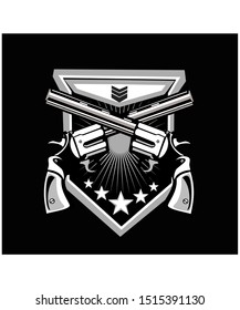 twin revolver logo in vector