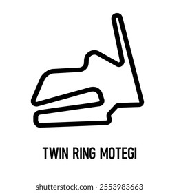 Twin Ring Motegi Circuit Vector. Circuit Race Track Illustration with Editable Stroke. Stock Vector.