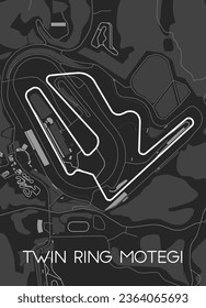 Twin Ring Motegi Track Map für Poster Wall Art