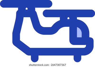 twin rotor helicopter icon blue style design