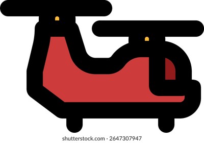 twin rotor helicopter icon color style design