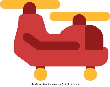 twin rotor helicopter icon flat style design