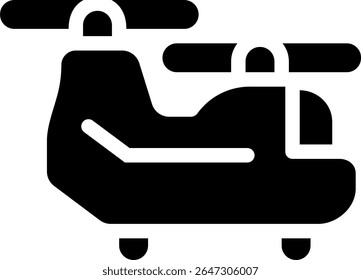 twin rotor helicopter icon glyph style design