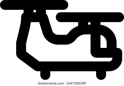 twin rotor helicopter icon outlined style design