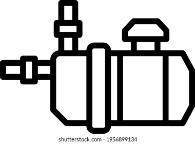 Doppelschraubenpumpe Konzept Vectorsymbol Design, Flüssigkeits- und Gravitationsdirektdruckpumpe Symbol auf weißem Hintergrund, elektrische Energie in hydraulische Energiemaschinenkonverter Stockillustration