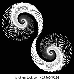 Los patrones de espiral gemela se muestran en una ilustración de fondo abstracta con espacio para texto.