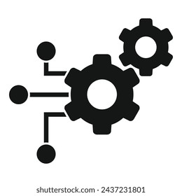 Twin storage module icon simple vector. Ram cog tech. Boost data