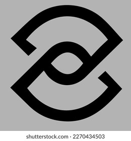 twin style letter a or s icon logo