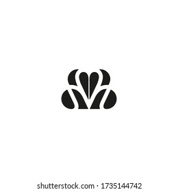 twin swan logo icon design with simple line art style