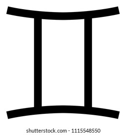 Twin symbol icon black color