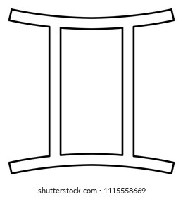 Twin symbol icon black color